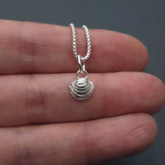 Oyster Shell Charm - Silver
