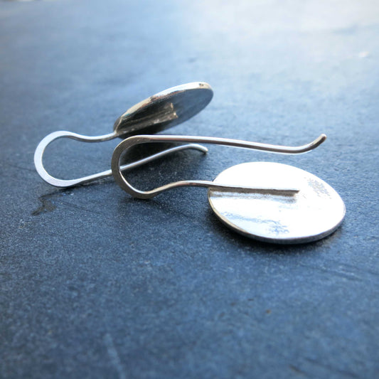 Fossil Imprint Earrings - Silver