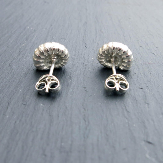 Cast Ammonite Studs - Silver