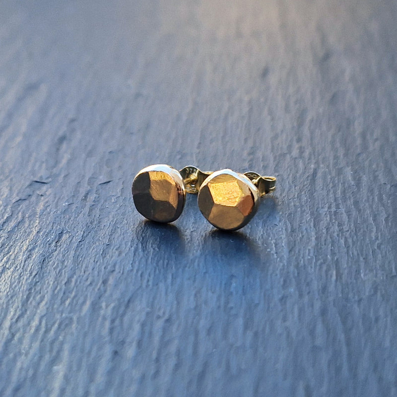 9ct Yellow gold blob studs, large, 2024