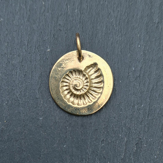 Large Fossil Imprint Charm Gold