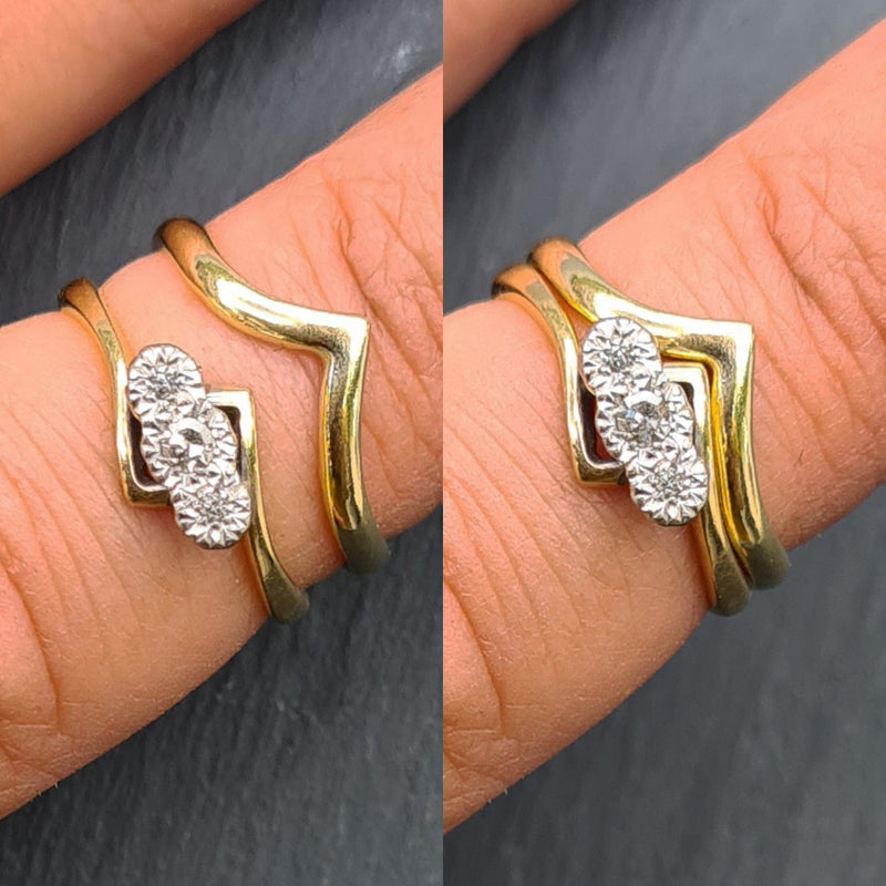18ct Yellow Gold, 2mm D-shaped, smooth finish, shaped to fit around engagement ring