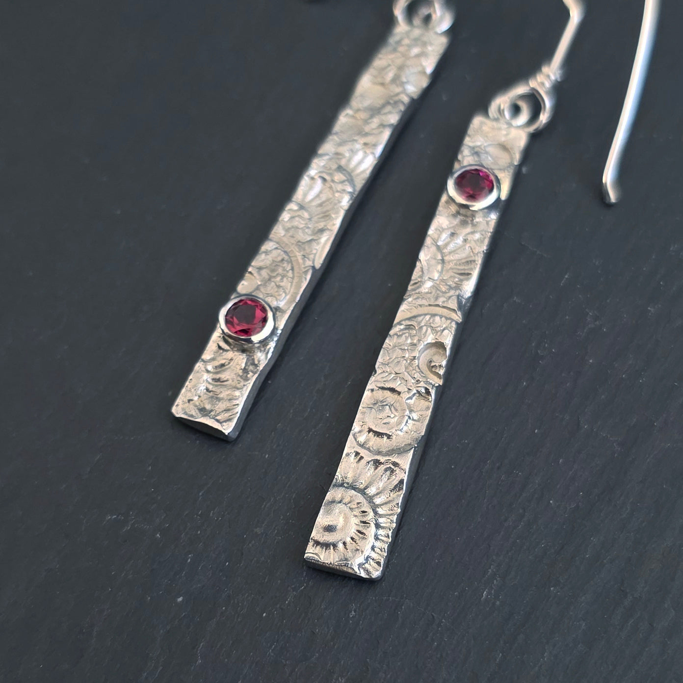 Tidal Traces Long Dangly Earrings with gemstones
