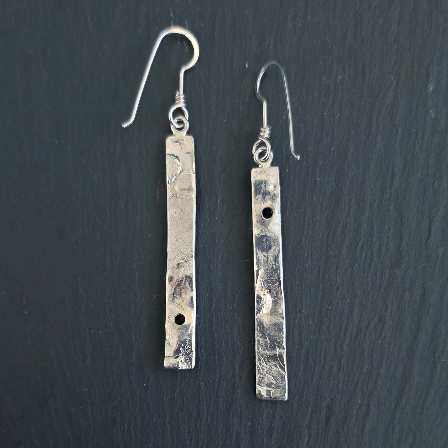 Tidal Traces Long Dangly Earrings with gemstones
