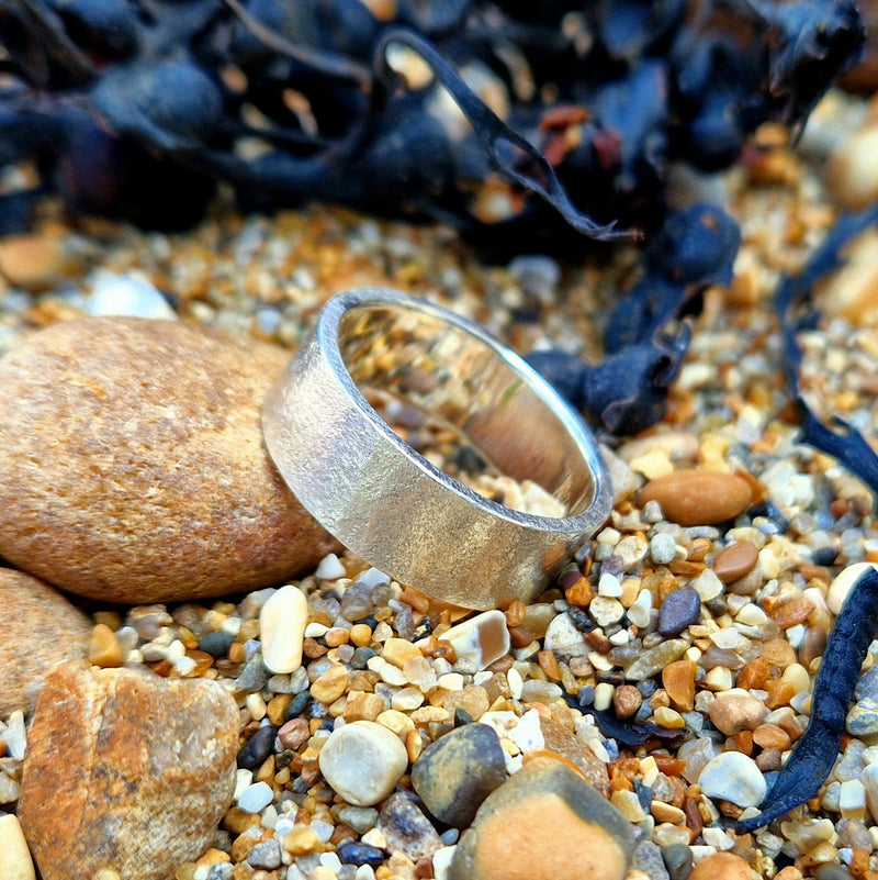 Chunky silver frosted ring, 2025