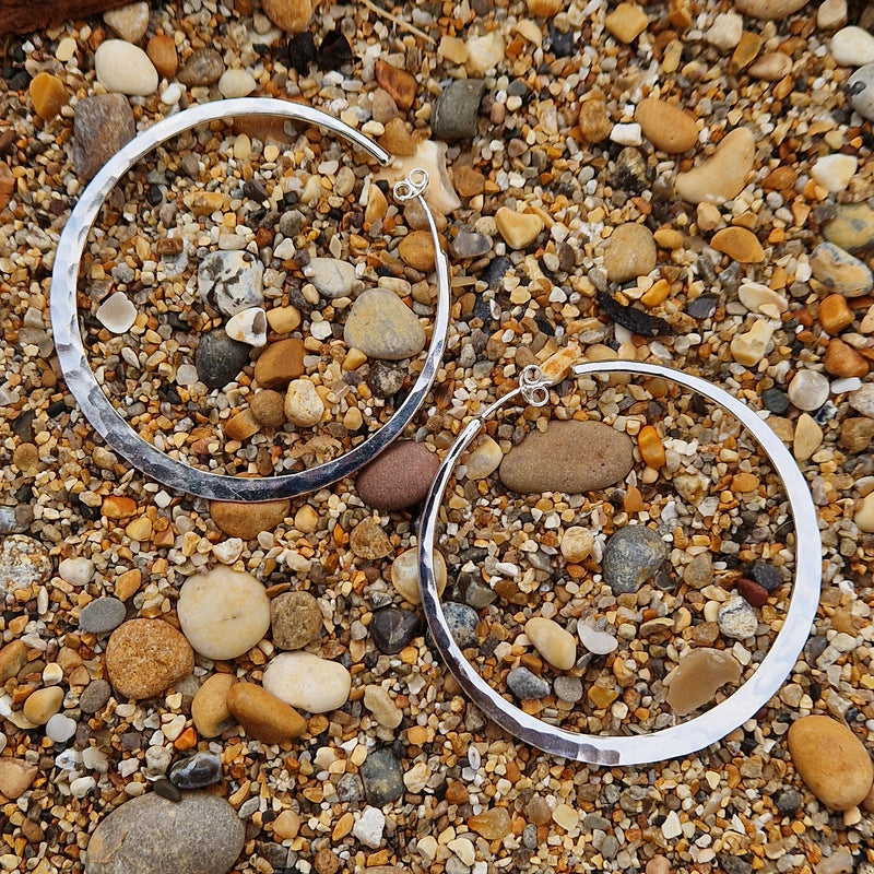 Forged silver hoops, 2025