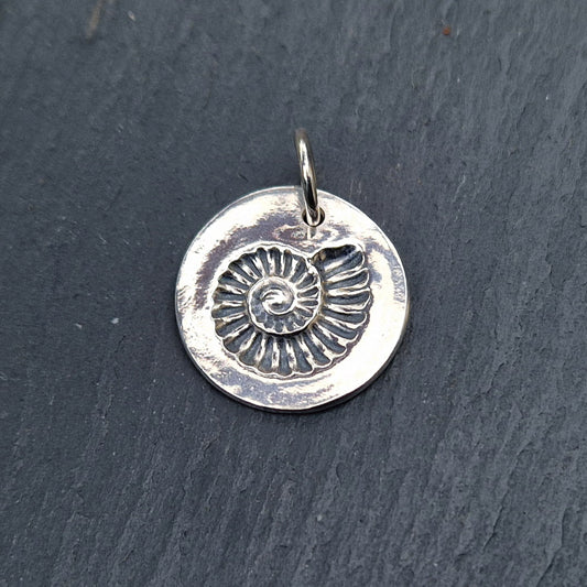 Large Fossil Imprint Charm Silver
