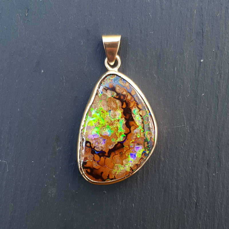 Opal and gold pendant, 2020