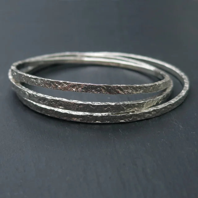 Erosion Bangle - Silver