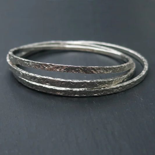 Erosion Bangle - Silver