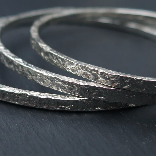 Erosion Bangle - Silver