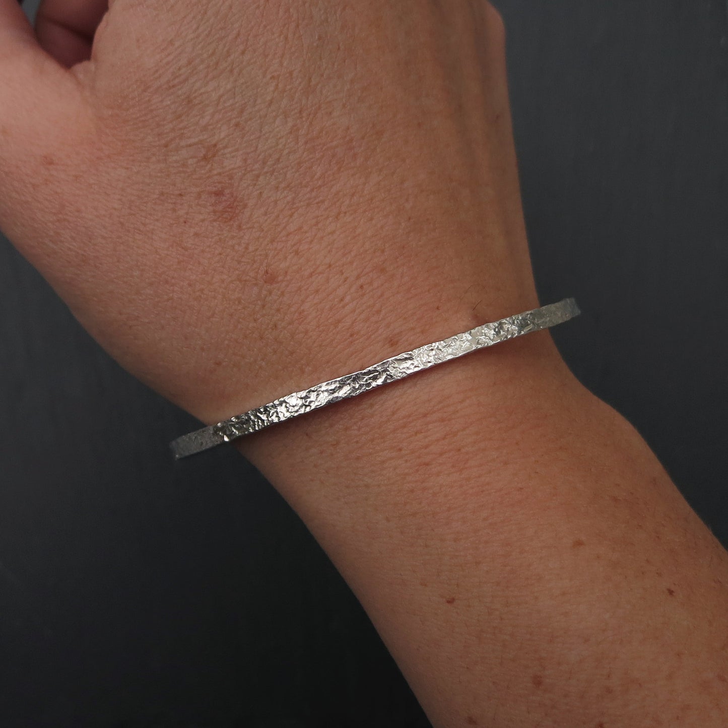 Erosion Bangle - Silver