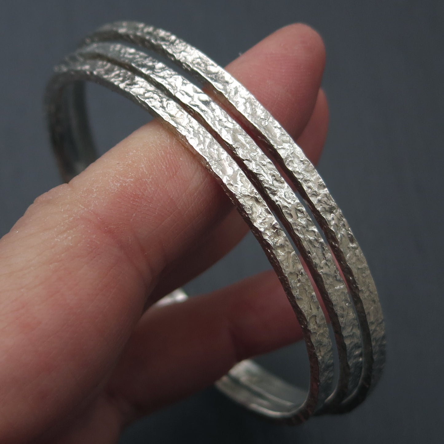 Erosion Bangle - Silver