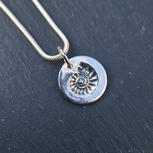 Small Fossil Imprint Pendant - Silver