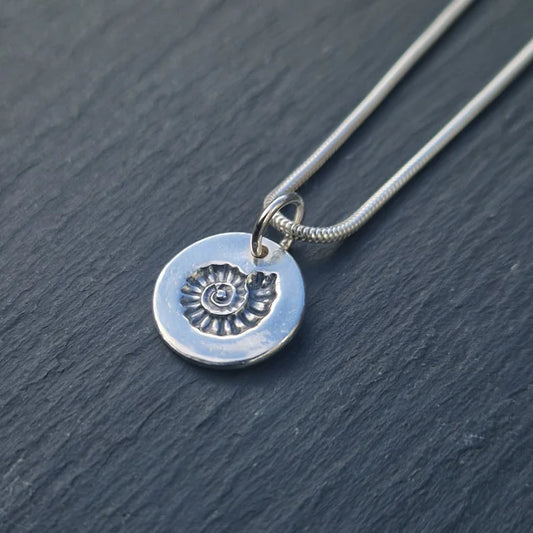 Small Fossil Imprint Pendant - Silver
