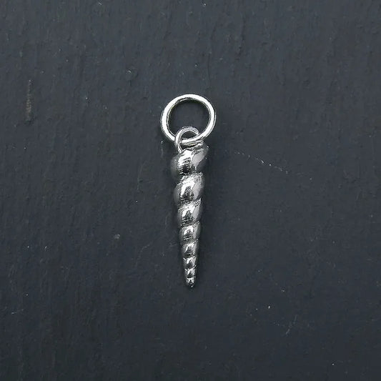 Horn Shell Charm - Silver