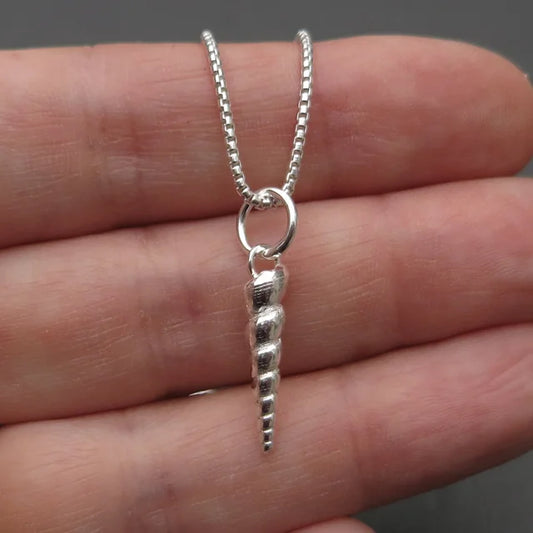 Horn Shell Charm - Silver