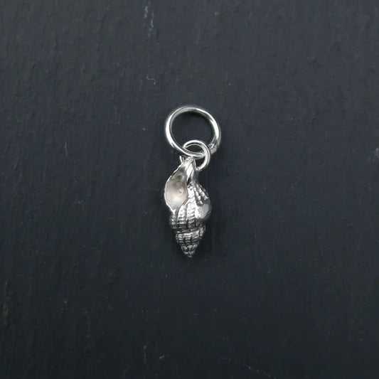 Whelk Shell Charm - Silver