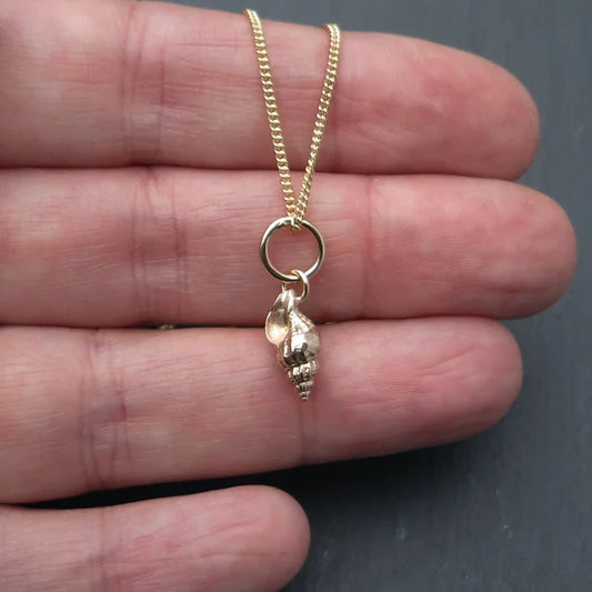 Whelk Shell Charm - Gold