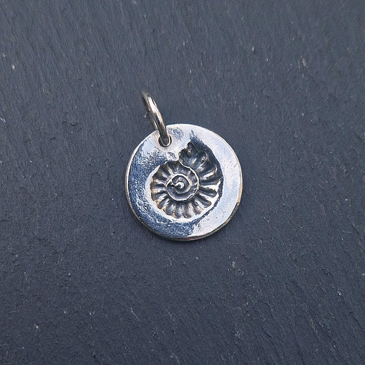 Small Fossil Imprint Charm - Silver