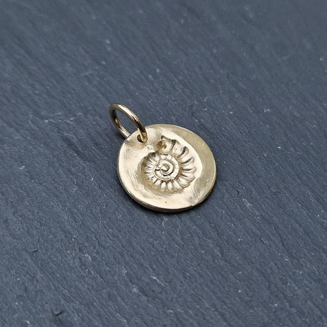 Small Fossil Imprint Charm - Gold
