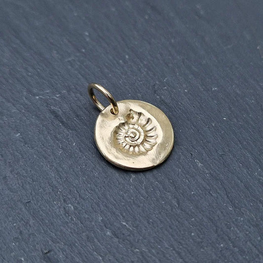 Small Fossil Imprint Charm - Gold