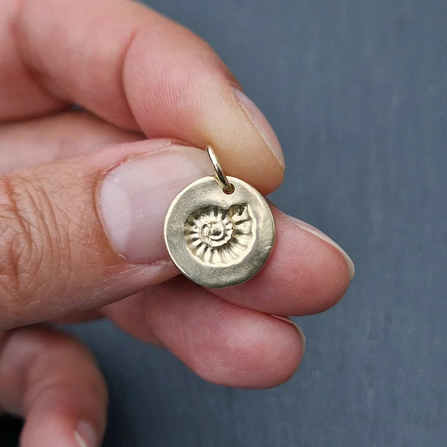 Small Fossil Imprint Charm - Gold