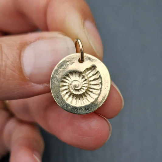 Large Fossil Imprint Charm Gold