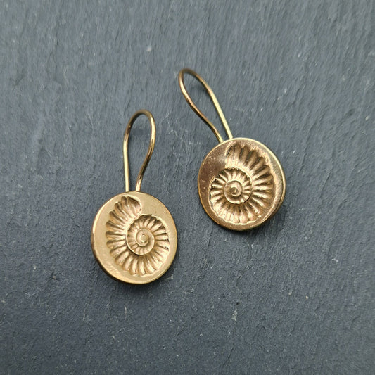 Fossil Imprint Earrings - Gold