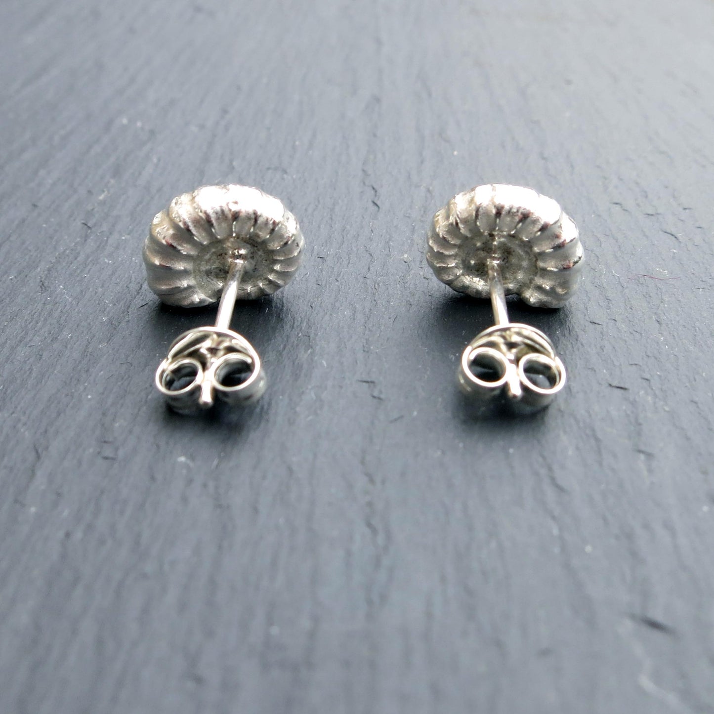Cast Ammonite Studs - Silver