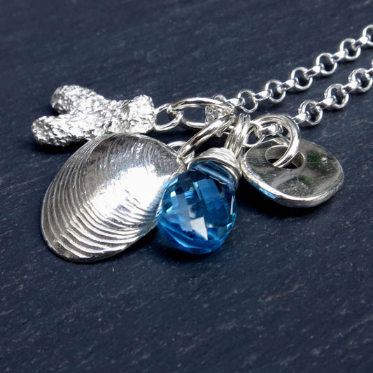 'Shoreline' necklace with Topaz - Silver