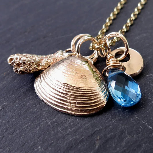 'Shoreline' necklace with Topaz - Gold