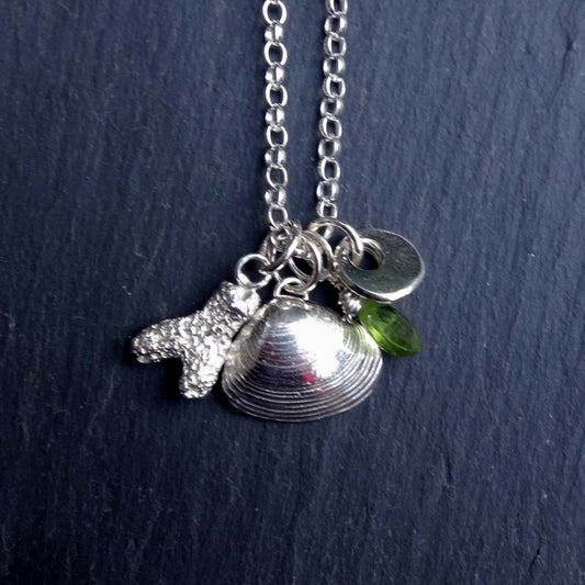 'Shoreline' necklace with Peridot - Silver