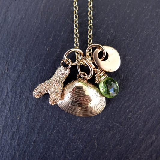 'Shoreline' necklace with Peridot - Gold