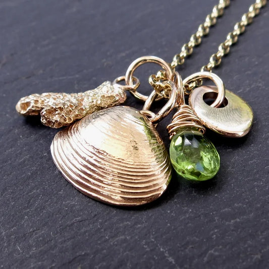'Shoreline' necklace with Peridot - Gold
