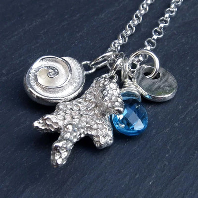 Koh Lipe Necklace, 'Dive' - silver & Swiss Blue Topaz