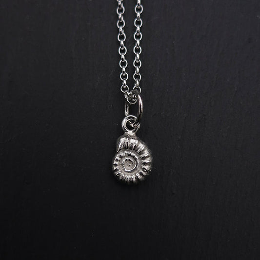 Cast Ammonite Pendant, Small - Silver
