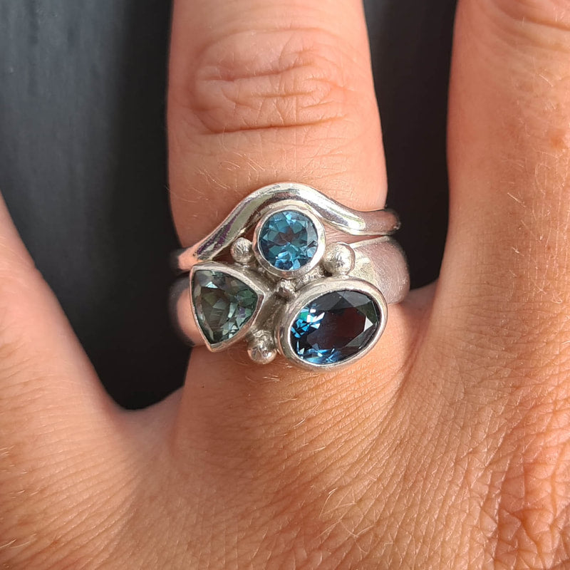 Silver, 2mm D-shaped, smooth finish, shaped to fit around engagement ring