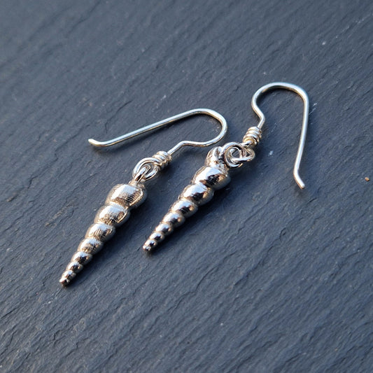 Horn Shell Earrings - Silver