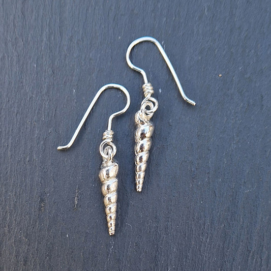 Horn Shell Earrings - Silver